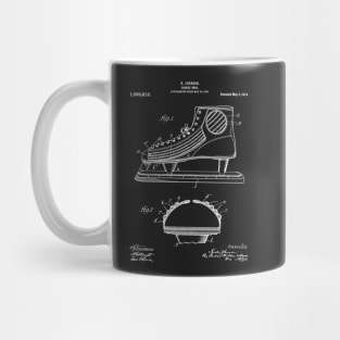 Ice Hockey Skates Patent - Ice Skates Art - Black Chalkboard Mug